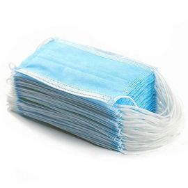 3 Ply Disposable Face Mask Blue Color Earloop Low Resistance To Breathing