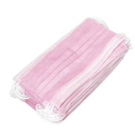 Earloop Disposable Face Mask Pink Color Wind / Sunlight Prevent Skin Friendly