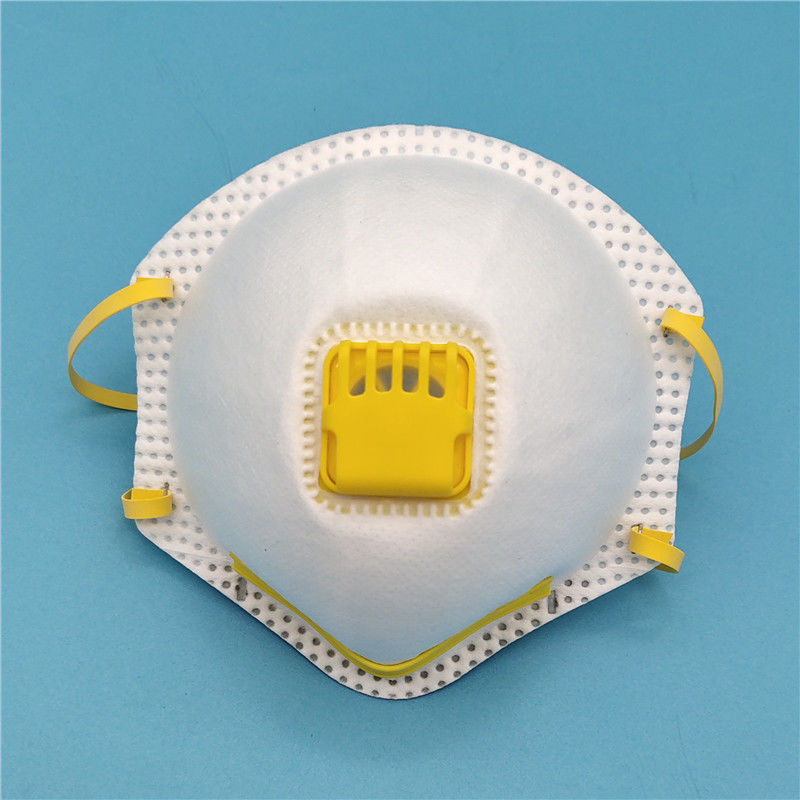 Durable Non Woven Fabric Face Mask With Yellow Color Latex Free Head Straps